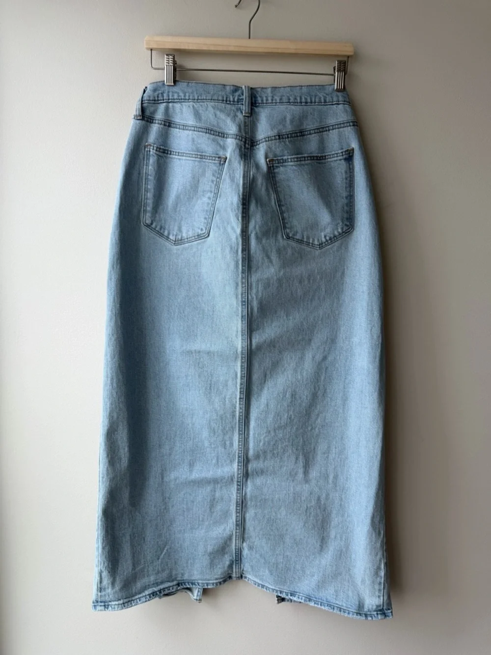 Universal Thread High Rise Light Wash Denim Maxi Skirt - Picture 4 of 5